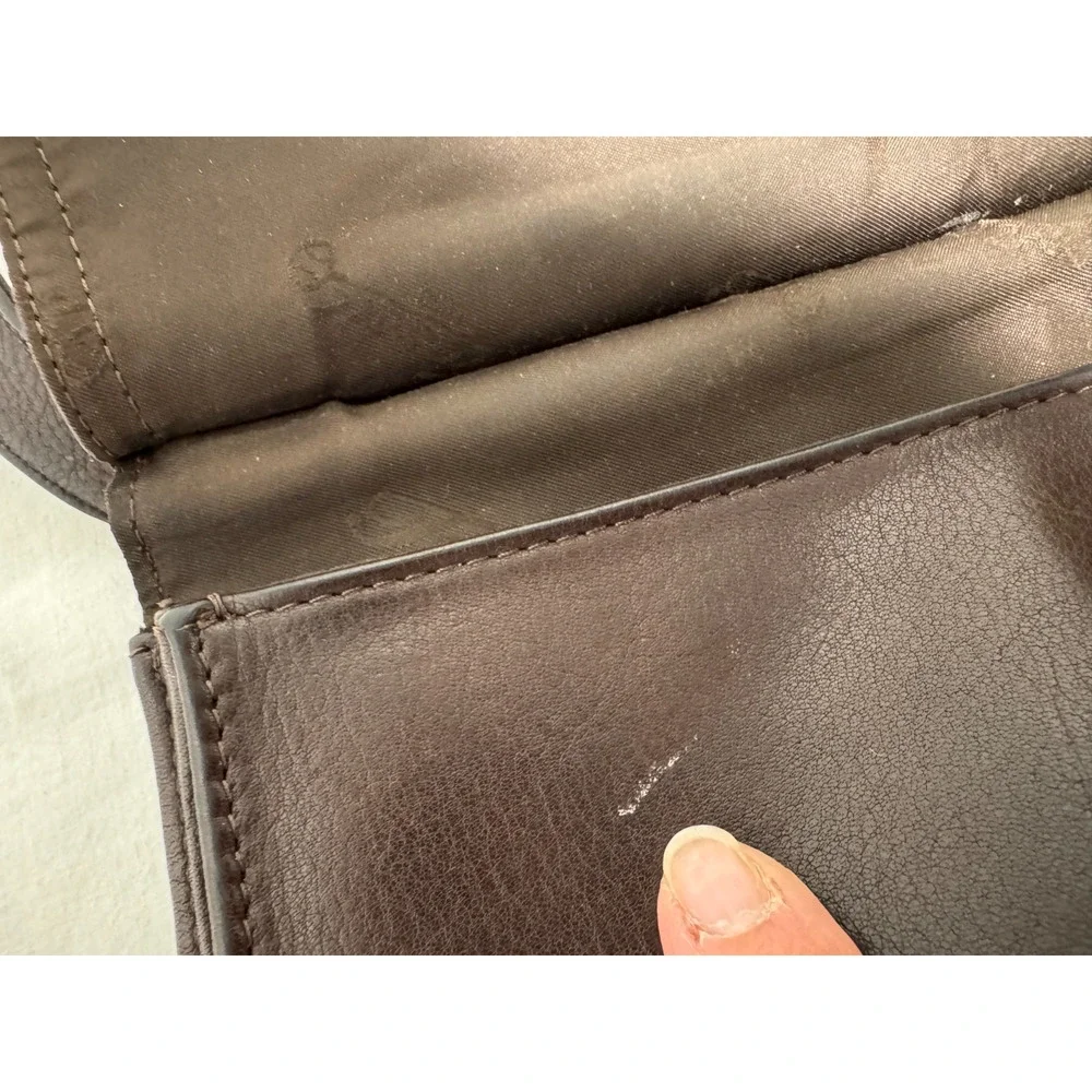 Vintage FOSSIL Brown Leather Purse Handbag Crossbody 75082